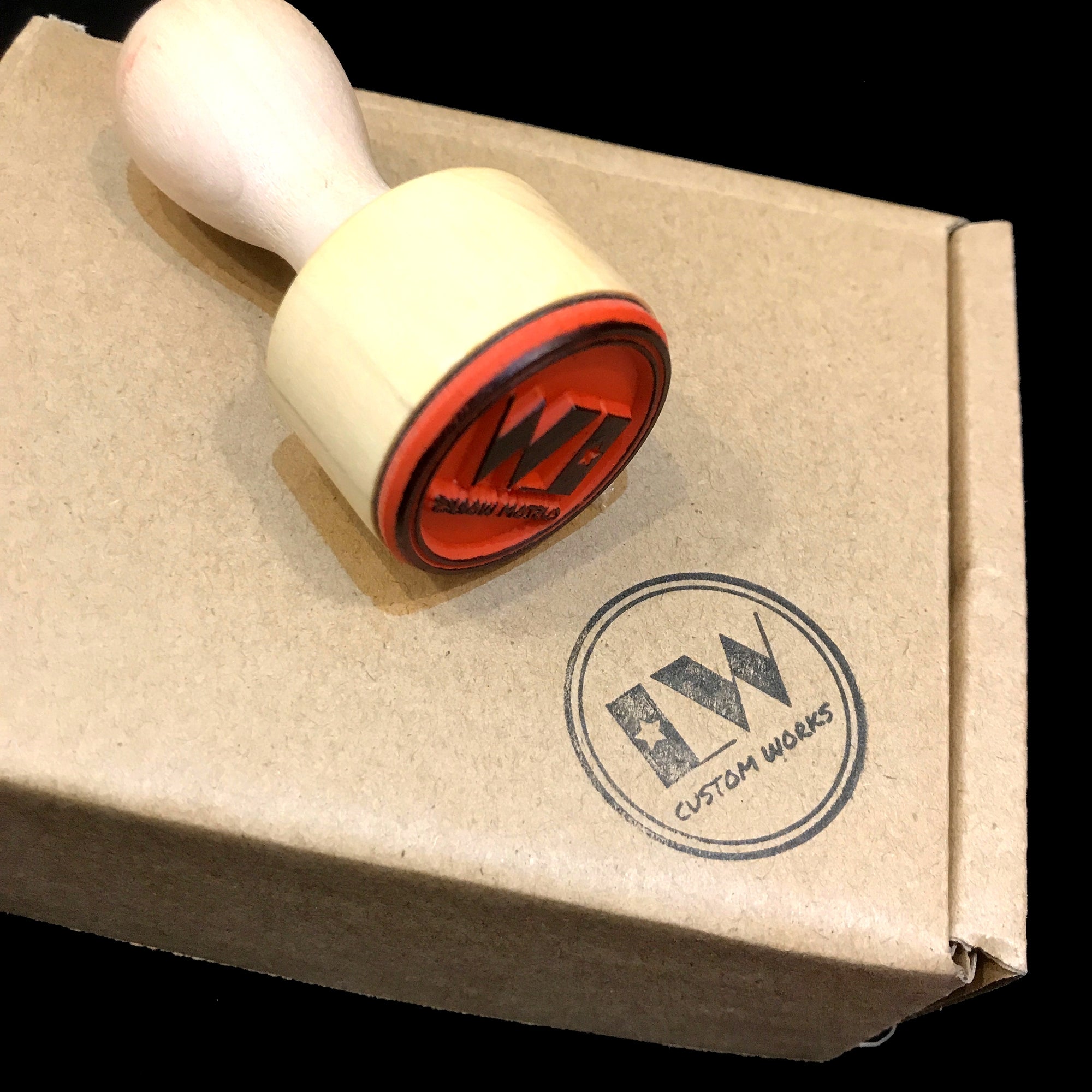 Rubber Ink Stamp with wooden handle – LW CUSTOM WORKS