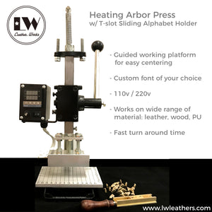 Heating Arbor Press for Leather Monogramming, Wood Branding & Gold Foiling